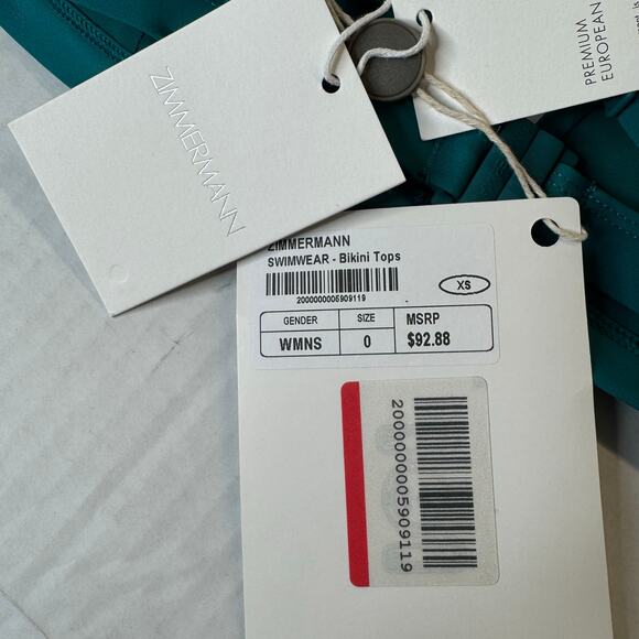 Zimmermann Triangle Bikini Top - Green NWT Size XS / O AB - Picture 5 of 6